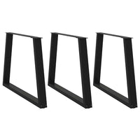 Valgomojo stalo kojos, 3 vnt., juodos, 90x(72 - 73,3) cm, plienas, V formos - Namų Idėja