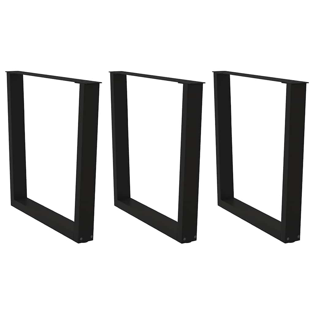 Valgomojo stalo kojos, 3 vnt., juodos, 90x(72 - 73,3) cm, plienas, V formos - Namų Idėja