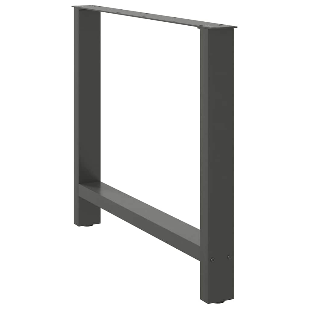 Valgomojo stalo kojos, antracito spalvos, 2 vnt., 100x(72 - 73) cm, plienas - Namų Idėja