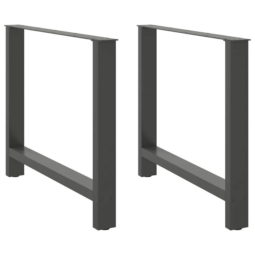 Valgomojo stalo kojos, antracito spalvos, 2 vnt., 100x(72 - 73) cm, plienas - Namų Idėja