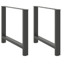 Valgomojo stalo kojos, antracito spalvos, 2 vnt., 100x(72 - 73) cm, plienas - Namų Idėja