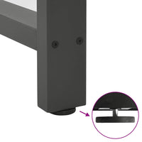 Valgomojo stalo kojos, antracito spalvos, 2 vnt., 100x(72 - 73) cm, plienas - Namų Idėja