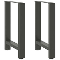 Valgomojo stalo kojos, antracito spalvos, 2 vnt., 60x(72 - 73) cm, plienas - Namų Idėja