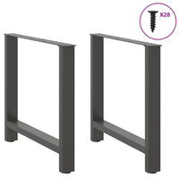 Valgomojo stalo kojos, antracito spalvos, 2 vnt., 80x(72 - 73) cm, plienas - Namų Idėja
