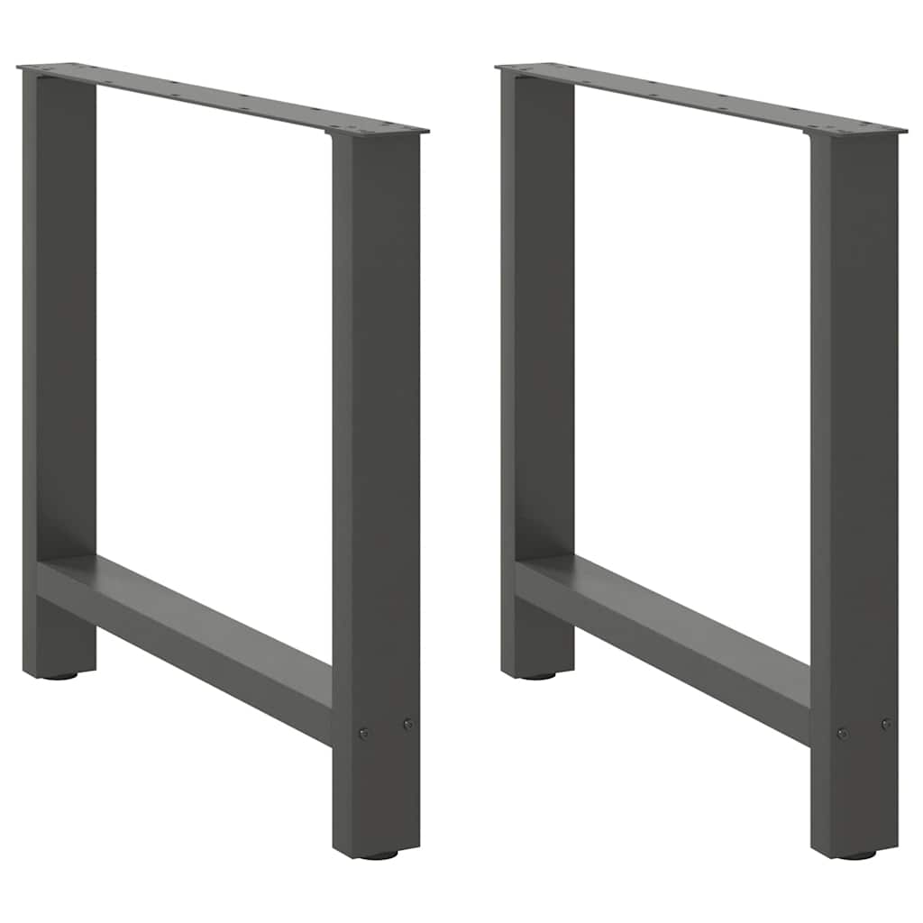 Valgomojo stalo kojos, antracito spalvos, 2 vnt., 80x(72 - 73) cm, plienas - Namų Idėja