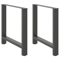 Valgomojo stalo kojos, antracito spalvos, 2 vnt., 80x(72 - 73) cm, plienas - Namų Idėja