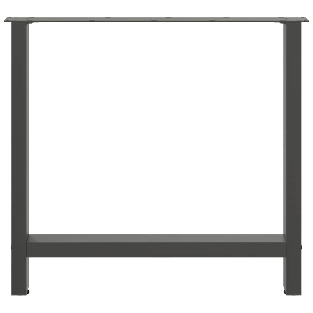 Valgomojo stalo kojos, antracito spalvos, 2 vnt., 80x(72 - 73) cm, plienas - Namų Idėja