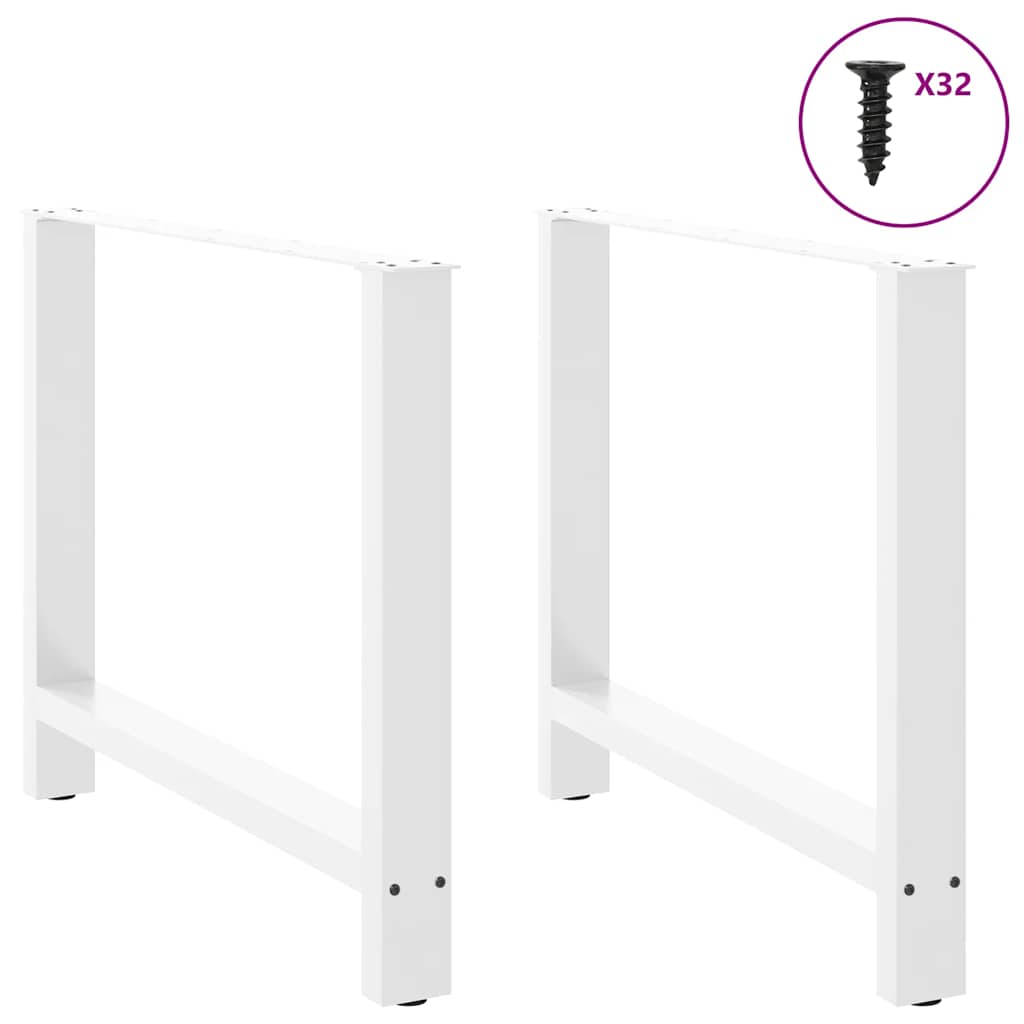 Valgomojo stalo kojos, baltos, 2 vnt., 100 x (72 - 73) cm, plienas - Namų Idėja