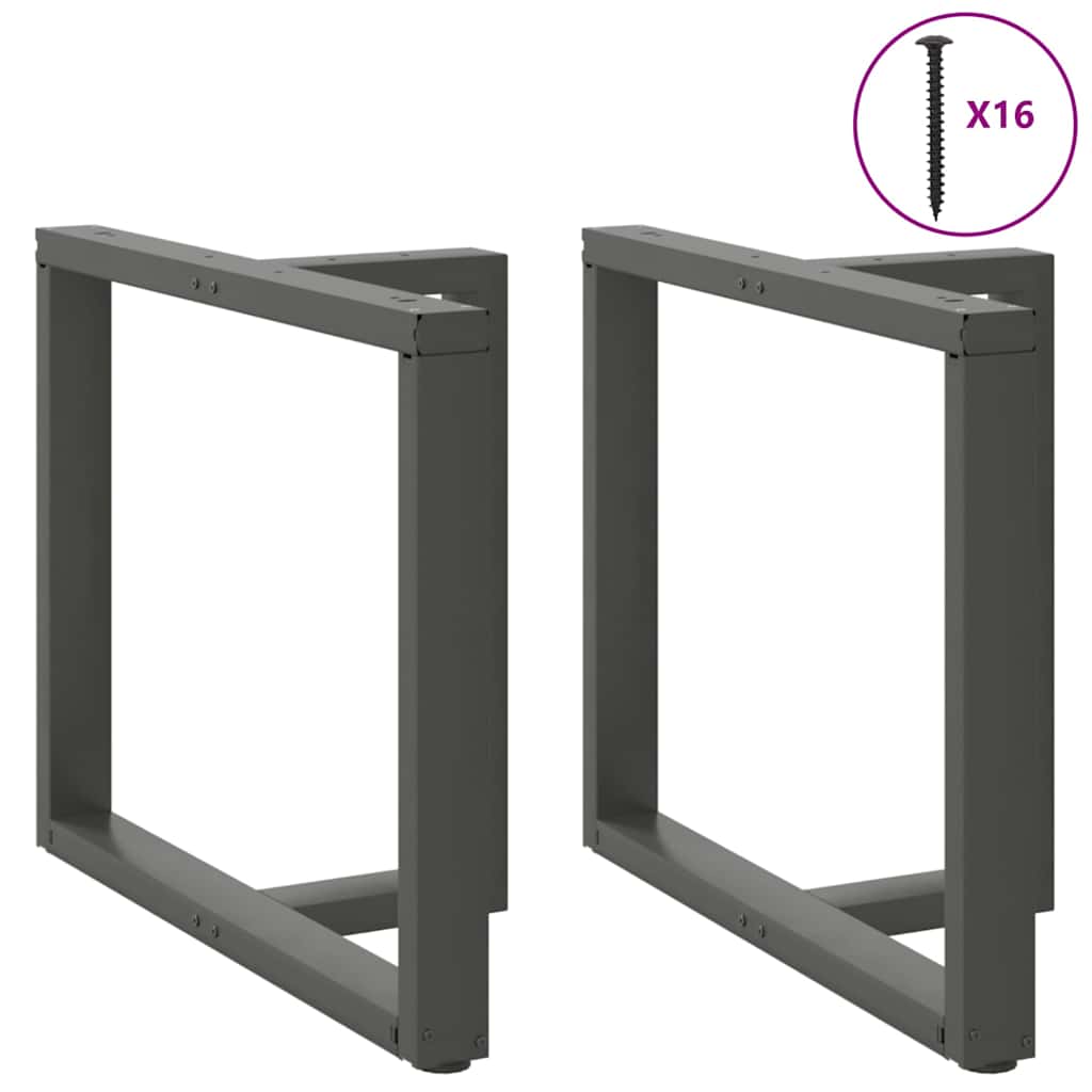 Valgomojo stalo kojos, T formos, 2 vnt., antracito spalvos, 100x35x(72 - 73) cm, plienas - Namų Idėja