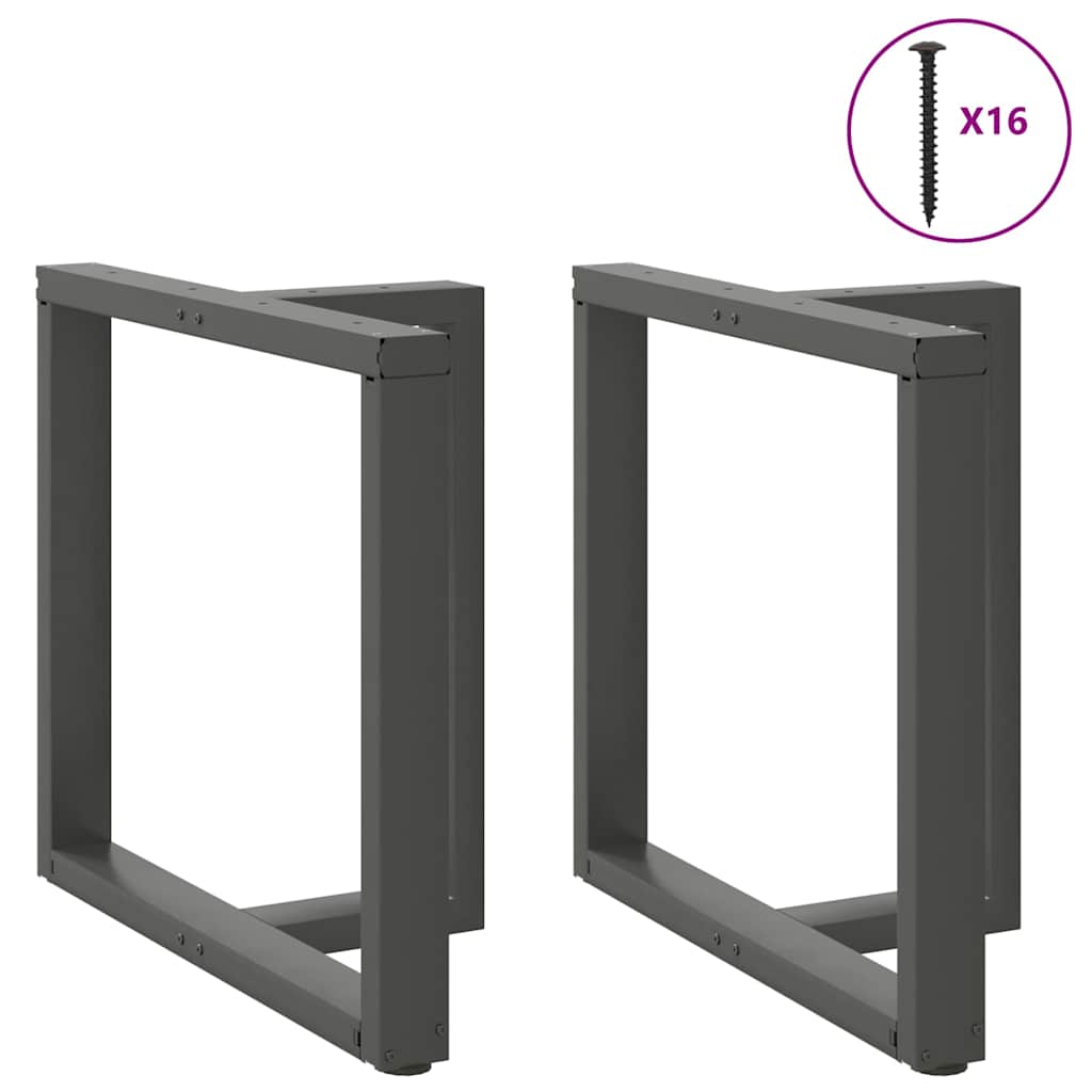Valgomojo stalo kojos, T formos, 2 vnt., antracito spalvos, 80x35x(72 - 73) cm, plienas - Namų Idėja