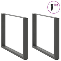 Valgomojo stalo kojos, U formos, 2 vnt., antracito spalvos, 100x(72 - 73) cm, plienas - Namų Idėja