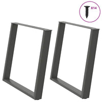Valgomojo stalo kojos, U formos, 2 vnt., antracito spalvos, 100x(72 - 73) cm, plienas - Namų Idėja