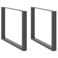 Valgomojo stalo kojos, U formos, 2 vnt., antracito spalvos, 100x(72 - 73) cm, plienas - Namų Idėja