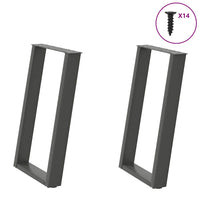 Valgomojo stalo kojos, U formos, 2 vnt., antracito spalvos, 60x(72 - 73) cm, plienas - Namų Idėja