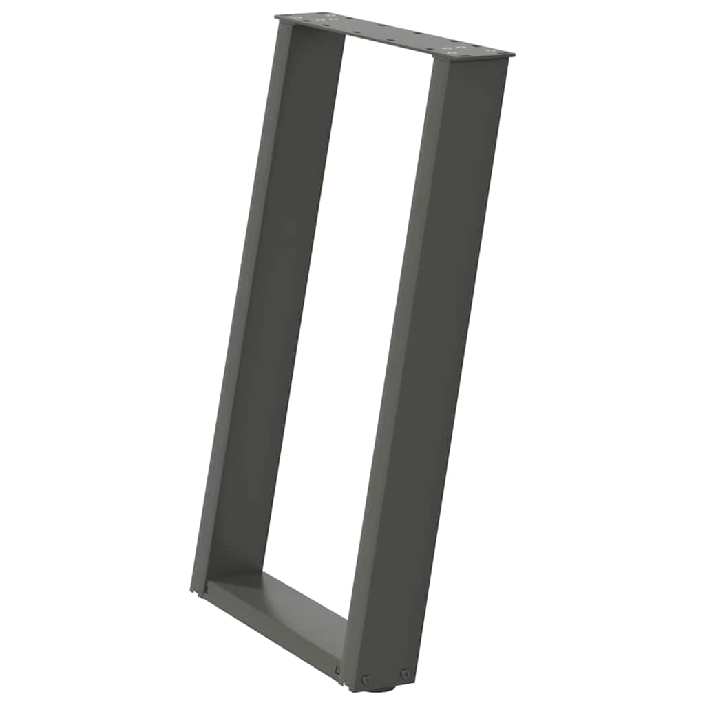 Valgomojo stalo kojos, U formos, 2 vnt., antracito spalvos, 60x(72 - 73) cm, plienas - Namų Idėja