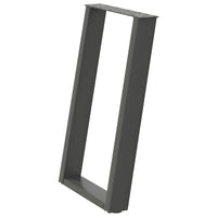 Valgomojo stalo kojos, U formos, 2 vnt., antracito spalvos, 60x(72 - 73) cm, plienas - Namų Idėja
