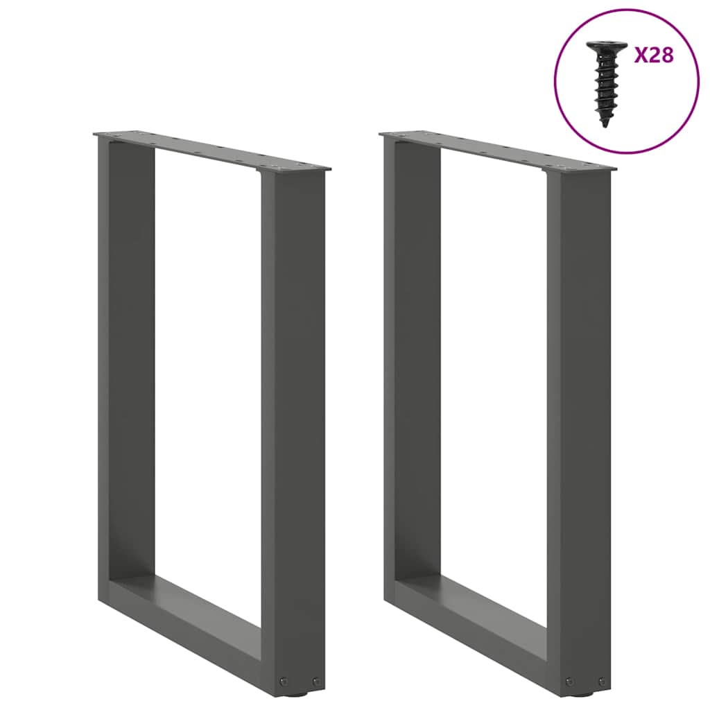 Valgomojo stalo kojos, U formos, 2 vnt., antracito spalvos, 70x(72 - 73) cm, plienas - Namų Idėja