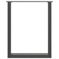 Valgomojo stalo kojos, U formos, 2 vnt., antracito spalvos, 70x(72 - 73) cm, plienas - Namų Idėja