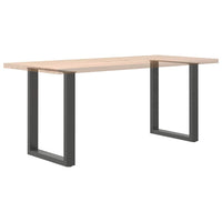 Valgomojo stalo kojos, U formos, 2 vnt., antracito spalvos, 70x(72 - 73) cm, plienas - Namų Idėja