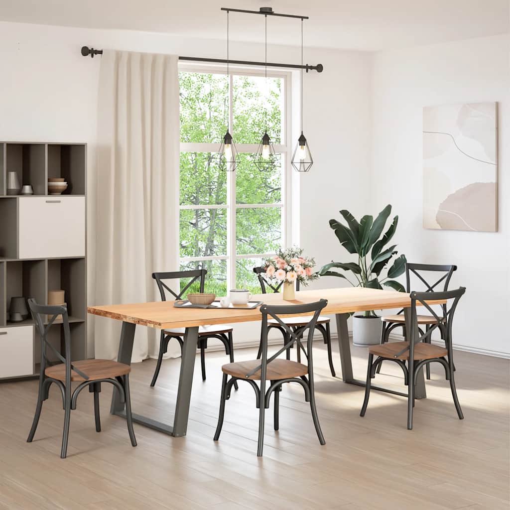 Valgomojo stalo kojos, U formos, 2 vnt., antracito spalvos, 90x(72 - 73) cm, plienas - Namų Idėja
