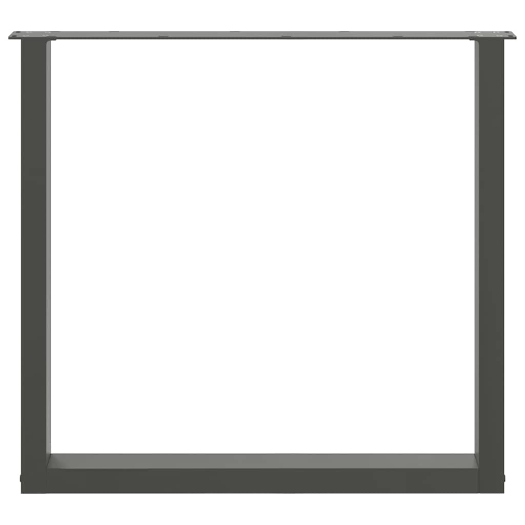Valgomojo stalo kojos, U formos, 2 vnt., antracito spalvos, 90x(72 - 73) cm, plienas - Namų Idėja