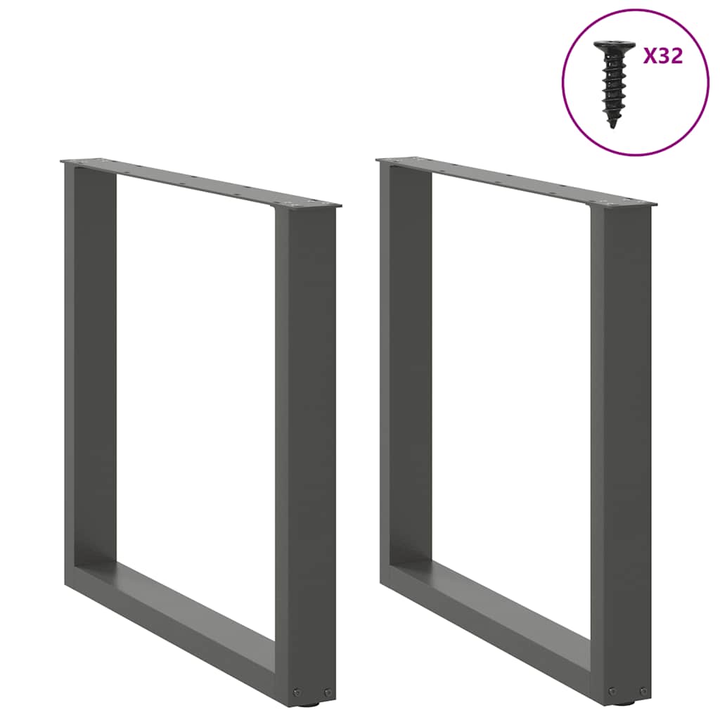 Valgomojo stalo kojos, U formos, 2 vnt., antracito spalvos, 90x(72 - 73) cm, plienas - Namų Idėja