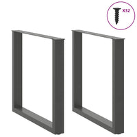 Valgomojo stalo kojos, U formos, 2 vnt., antracito spalvos, 90x(72 - 73) cm, plienas - Namų Idėja
