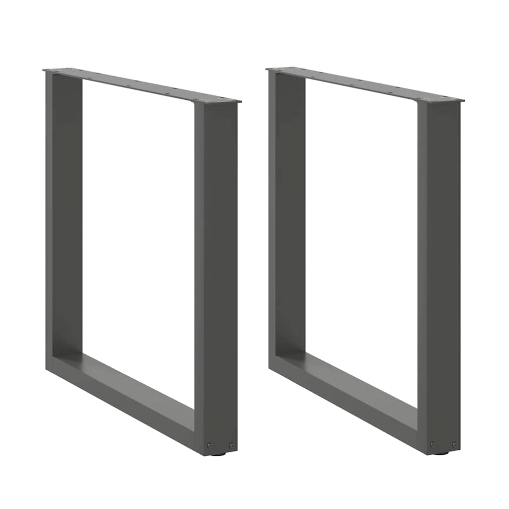 Valgomojo stalo kojos, U formos, 2 vnt., antracito spalvos, 90x(72 - 73) cm, plienas - Namų Idėja