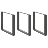 Valgomojo stalo kojos, U formos, 3 vnt., antracito spalvos, 100x(72 - 73) cm, plienas - Namų Idėja