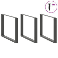 Valgomojo stalo kojos, U formos, 3 vnt., antracito spalvos, 100x(72 - 73) cm, plienas - Namų Idėja