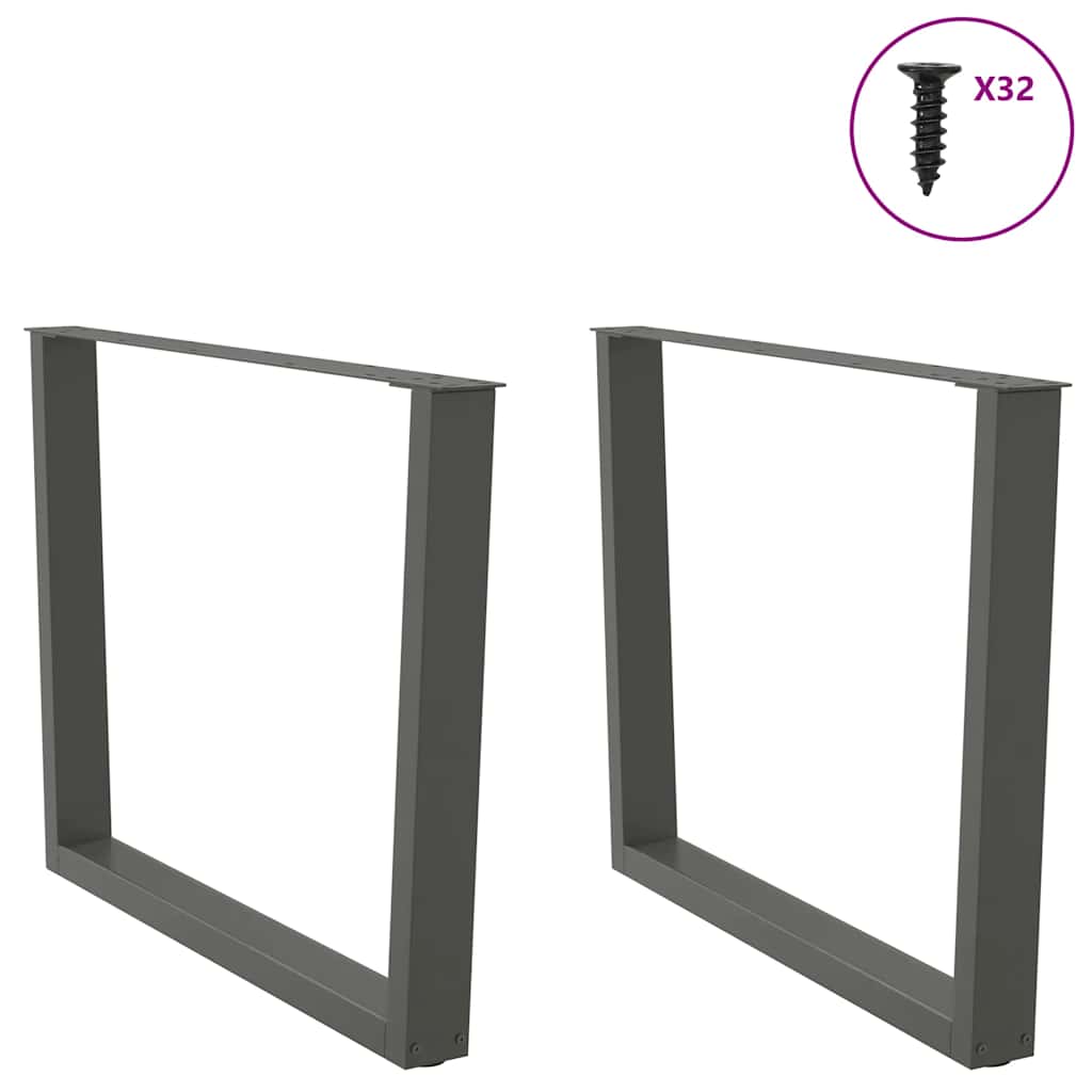 Valgomojo stalo kojos, V formos, 2 vnt., antracito spalvos, 100x(72 - 73,3) cm, plienas - Namų Idėja