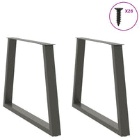 Valgomojo stalo kojos, V formos, 2 vnt., antracito spalvos, 100x(72 - 73,3) cm, plienas - Namų Idėja