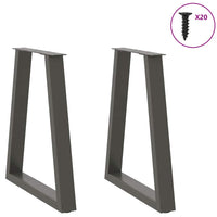 Valgomojo stalo kojos, V formos, 2 vnt., antracito spalvos, 60x(72 - 73,3) cm, plienas - Namų Idėja
