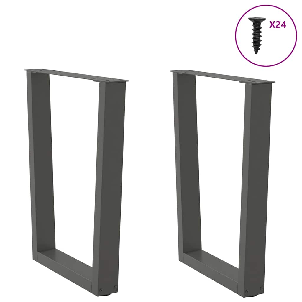 Valgomojo stalo kojos, V formos, 2 vnt., antracito spalvos, 60x(72 - 73,3) cm, plienas - Namų Idėja