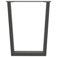 Valgomojo stalo kojos, V formos, 2 vnt., antracito spalvos, 70x(72 - 73,3) cm, plienas - Namų Idėja