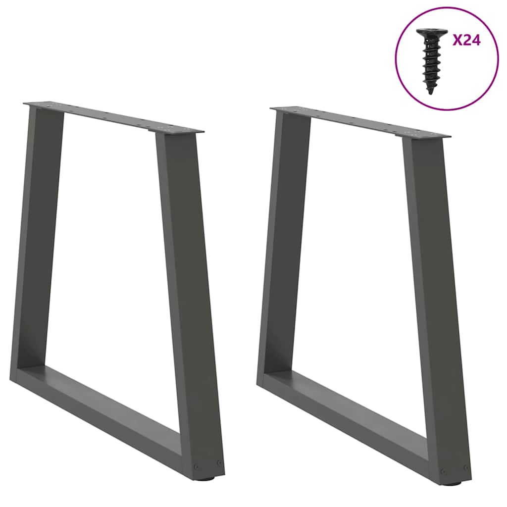 Valgomojo stalo kojos, V formos, 2 vnt., antracito spalvos, 70x(72 - 73,3) cm, plienas - Namų Idėja