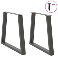 Valgomojo stalo kojos, V formos, 2 vnt., antracito spalvos, 70x(72 - 73,3) cm, plienas - Namų Idėja