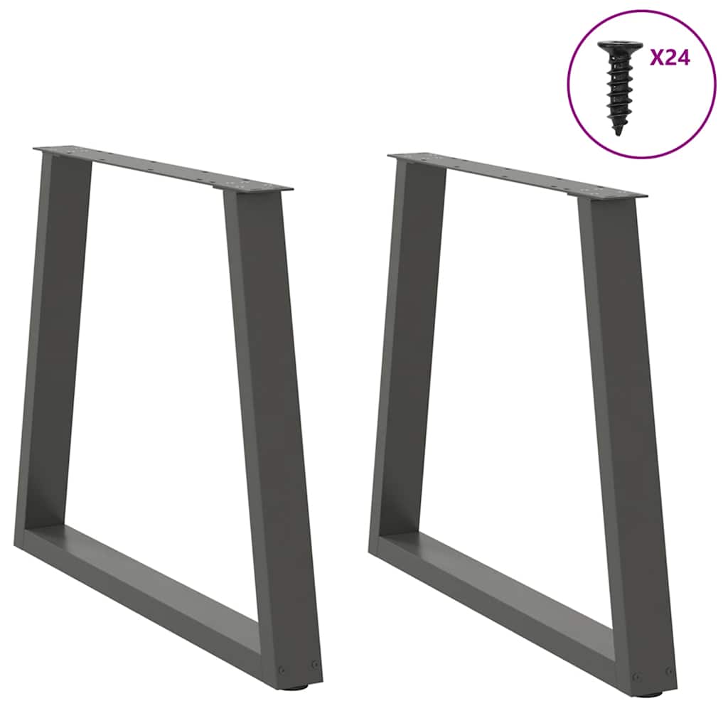 Valgomojo stalo kojos, V formos, 2 vnt., antracito spalvos, 80x(72 - 73,3) cm, plienas - Namų Idėja