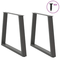 Valgomojo stalo kojos, V formos, 2 vnt., antracito spalvos, 80x(72 - 73,3) cm, plienas - Namų Idėja