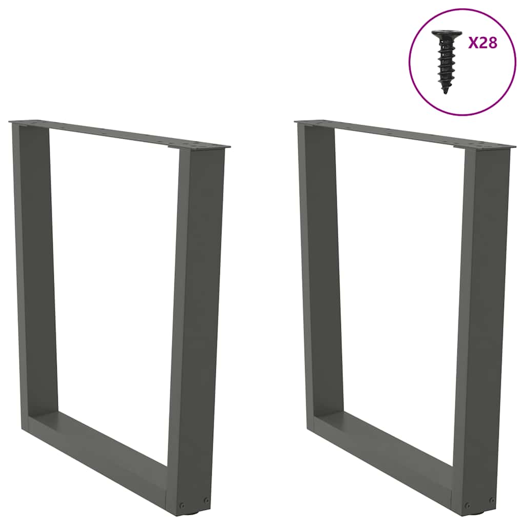 Valgomojo stalo kojos, V formos, 2 vnt., antracito spalvos, 80x(72 - 73,3) cm, plienas - Namų Idėja
