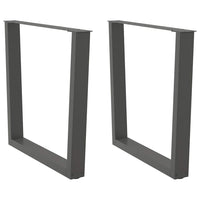Valgomojo stalo kojos, V formos, 2 vnt., antracito spalvos, 80x(72 - 73,3) cm, plienas - Namų Idėja
