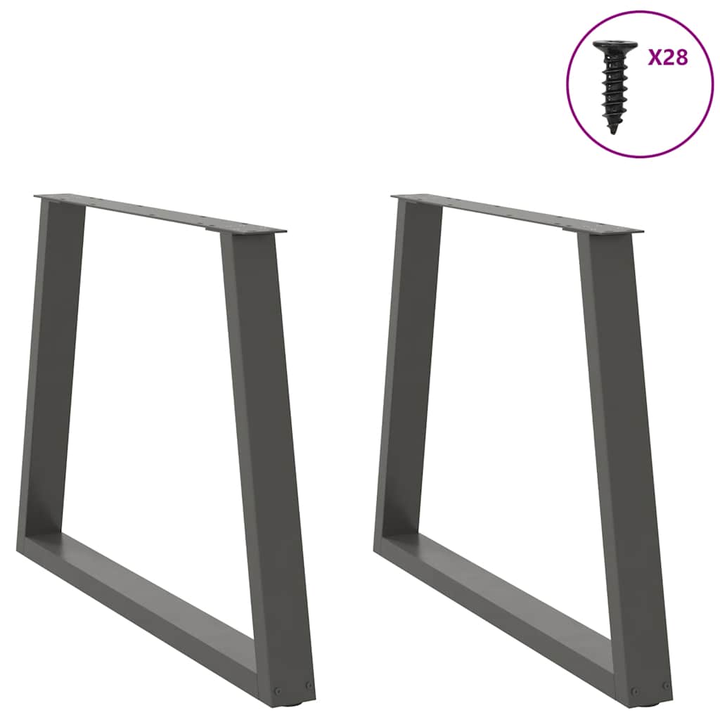 Valgomojo stalo kojos, V formos, 2 vnt., antracito spalvos, 90x(72 - 73,3) cm, plienas - Namų Idėja