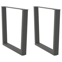 Valgomojo stalo kojos, V formos, 2 vnt., antracito spalvos, 90x(72 - 73,3) cm, plienas - Namų Idėja
