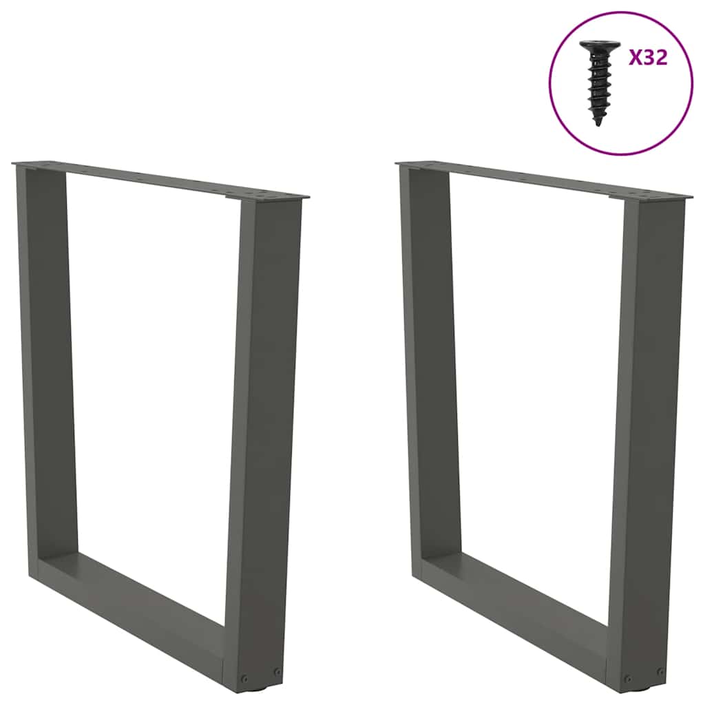 Valgomojo stalo kojos, V formos, 2 vnt., antracito spalvos, 90x(72 - 73,3) cm, plienas - Namų Idėja