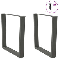 Valgomojo stalo kojos, V formos, 2 vnt., antracito spalvos, 90x(72 - 73,3) cm, plienas - Namų Idėja