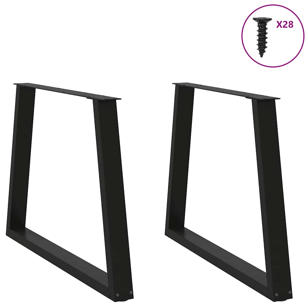 Valgomojo stalo kojos, V formos, 2 vnt., juodos, 100x(72 - 73,3) cm, plienas - Namų Idėja