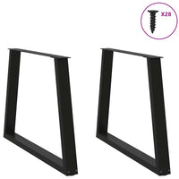 Valgomojo stalo kojos, V formos, 2 vnt., juodos, 100x(72 - 73,3) cm, plienas - Namų Idėja