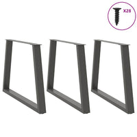 Valgomojo stalo kojos, V formos, 3 vnt., antracito spalvos, 100x(72 - 73,3) cm, plienas - Namų Idėja