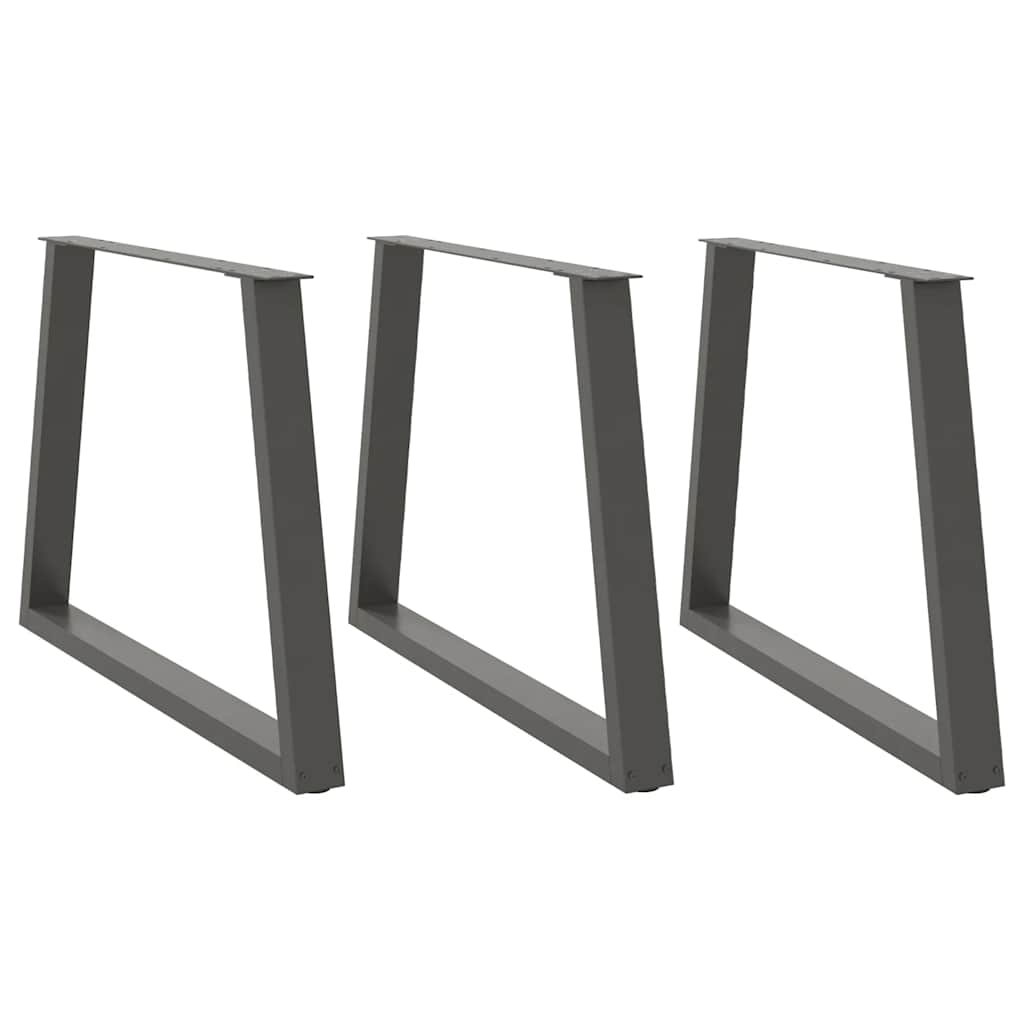 Valgomojo stalo kojos, V formos, 3 vnt., antracito spalvos, 100x(72 - 73,3) cm, plienas - Namų Idėja
