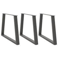 Valgomojo stalo kojos, V formos, 3 vnt., antracito spalvos, 100x(72 - 73,3) cm, plienas - Namų Idėja